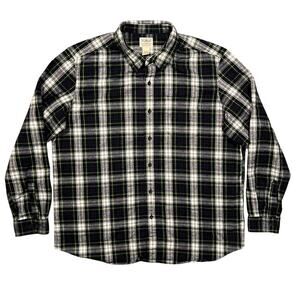 L.L. Bean Blue Green White Scotch Plaid Flannel Traditional Fit Shirt Men XL REG